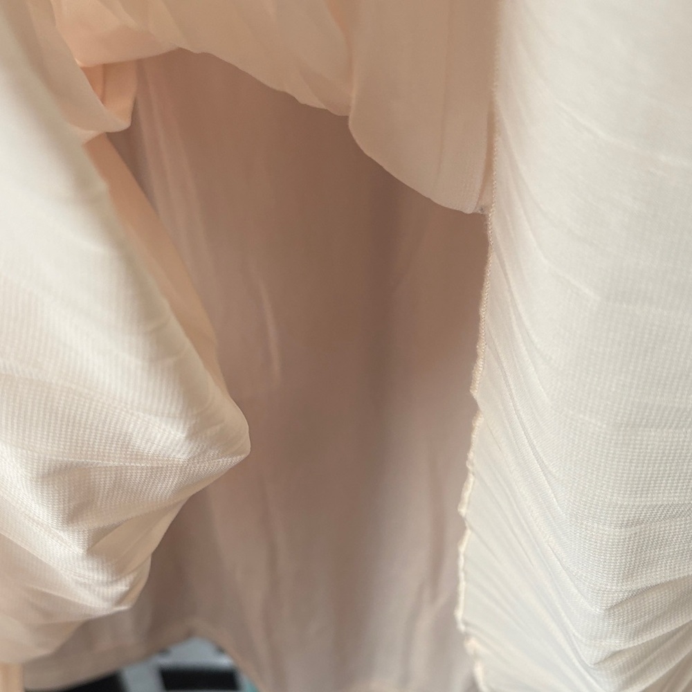 Cream Maxi A-Line Skirt Accordion Pleat s/m - Picture 4 of 8